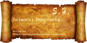 Selmeczi Henrietta névjegykártya